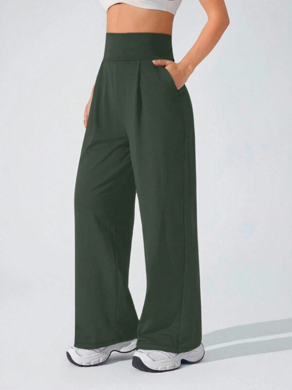 c08-9-1.jpg High-Waist Straight-Leg Yoga Pants – Draped Relaxed Fit Long Pants with Pockets OEM Wholesale
