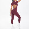 c09-15-1.jpg Zipper Yoga Bodysuit One-Piece with Padded Bra – Open-Collar Backless Fitness Jumpsuit (6698) OEM Wholesale