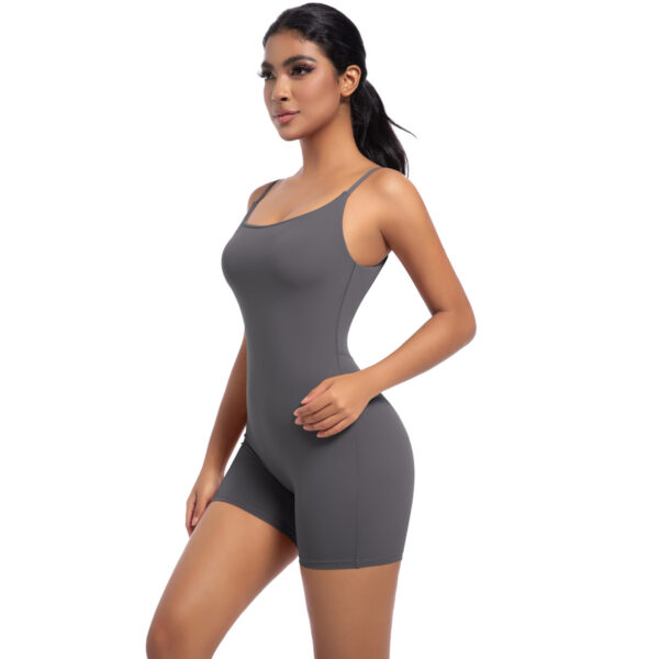 c09-16-1.jpg Naked-Feel Strap Yoga Bodysuit – Short-Sleeve Stripe Dance Fitness One-Piece (6673) OEM Wholesale