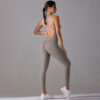 c09-18-1.jpg Zipper Shaping Yoga Bodysuit One-Piece – Tummy-Control Cutout Backless Long-Leg Suit (6661) OEM Wholesale