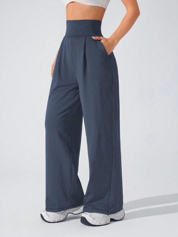 c09-9-1.jpg High-Waist Straight-Leg Yoga Pants – Draped Relaxed Fit Long Pants with Pockets OEM Wholesale
