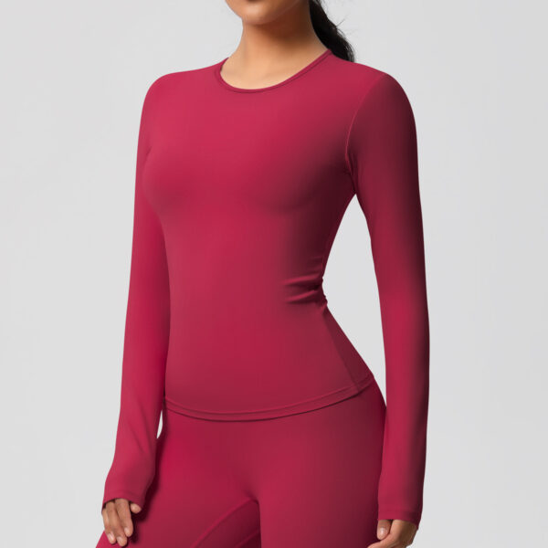 img_033-1.jpg Long-Sleeve Yoga Top – Soft Stretch Workout Top (7102 Series) OEM Wholesale